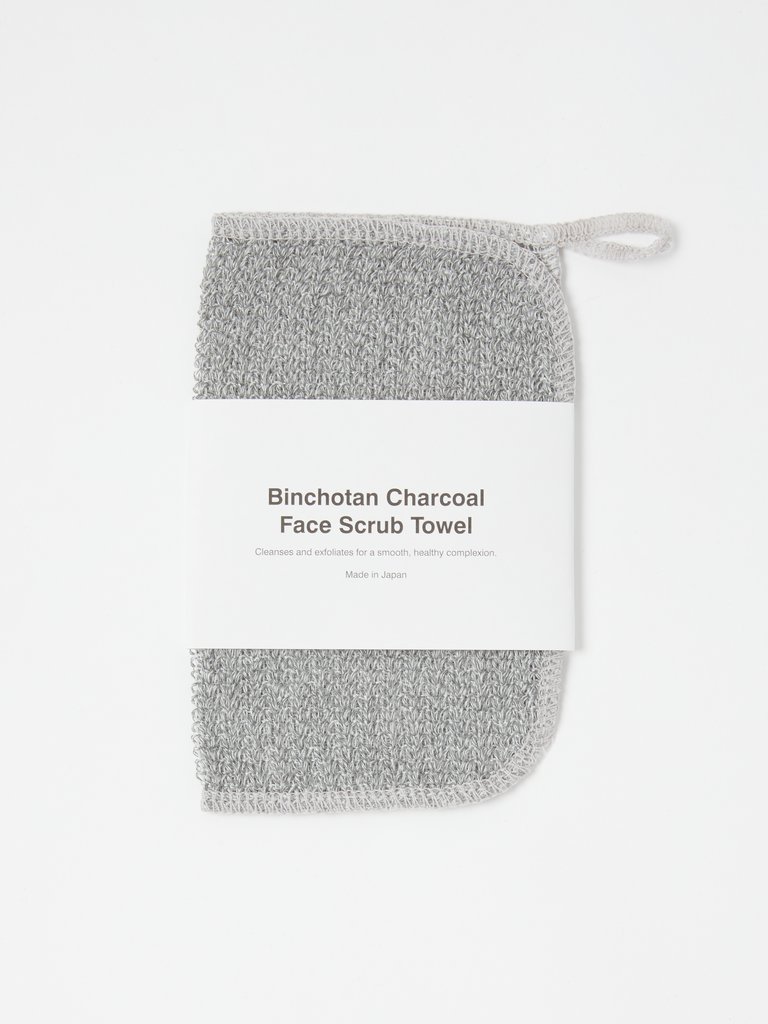 Binchotan Charcoal Face Scrub Towel - Grey