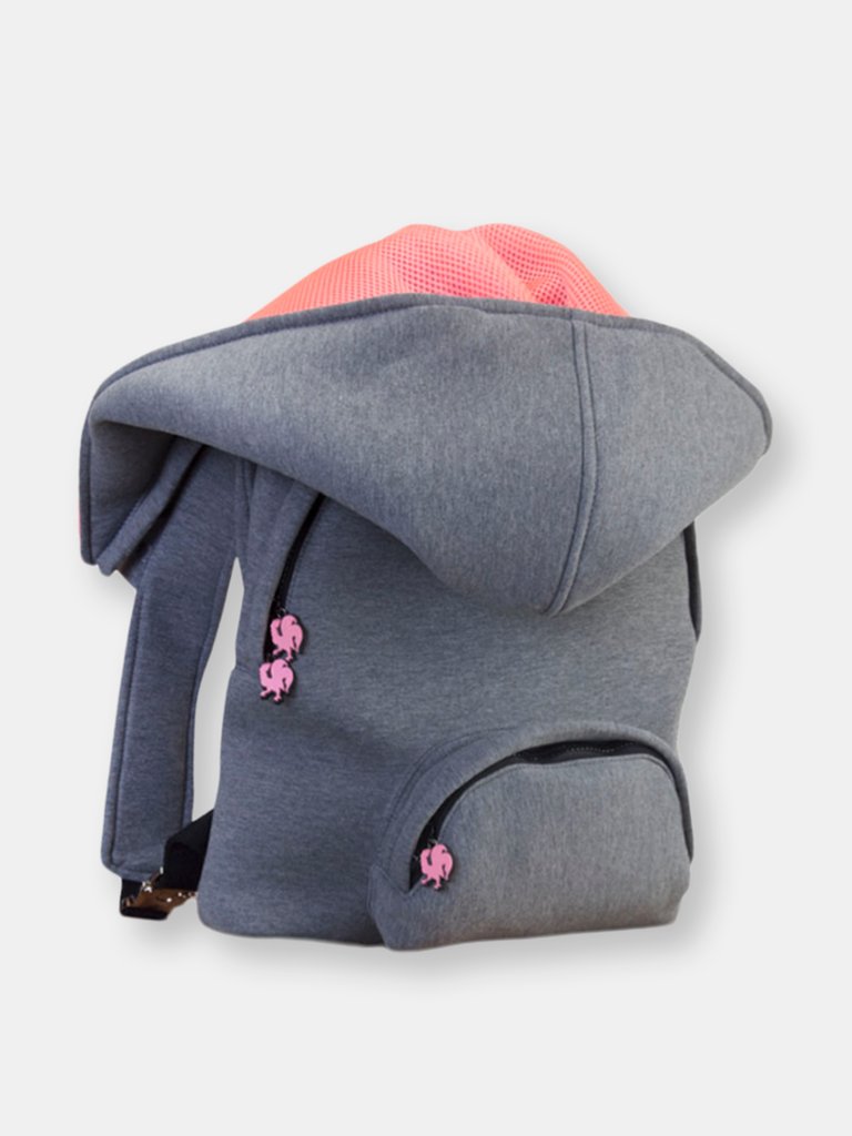 Grey Basic - Sport Lux - Backpack with Detachable Hood- Water-repellent - Neon Pink