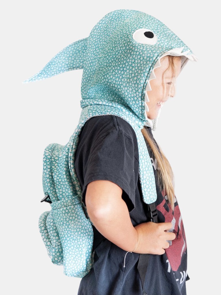 Shark - Kids Backpack with Detachable Hood - Water-Repellent - Multi