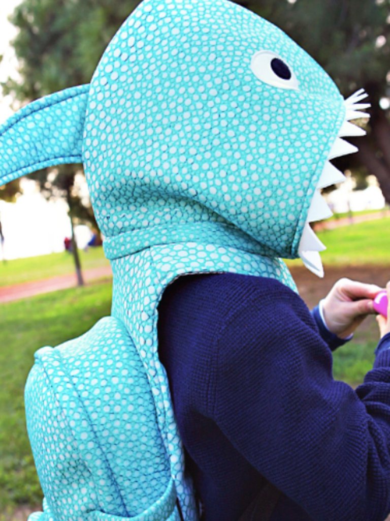 Shark - Kids Backpack with Detachable Hood - Water-Repellent