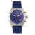 M53 Series Chronograph Fiber-Weaved Leather-Band Watch W/Date - Silver/Blue