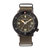 M58 Series Nato Leather-Band Watch With Date - Black/Olive