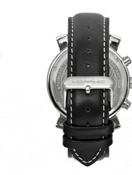 M89 Series Chronograph Leather-Band Watch With Date