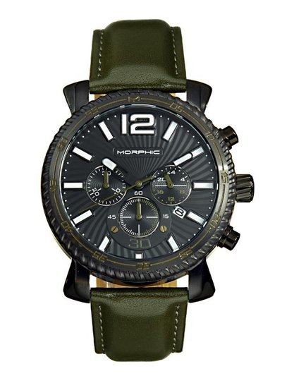 Morphic Watches M89 Series Chronograph Leather-Band Watch With Date product