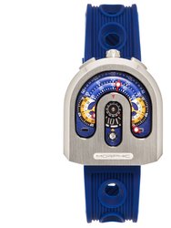 M95 Series Chronograph Strap Watch With Date - Blue/Orange