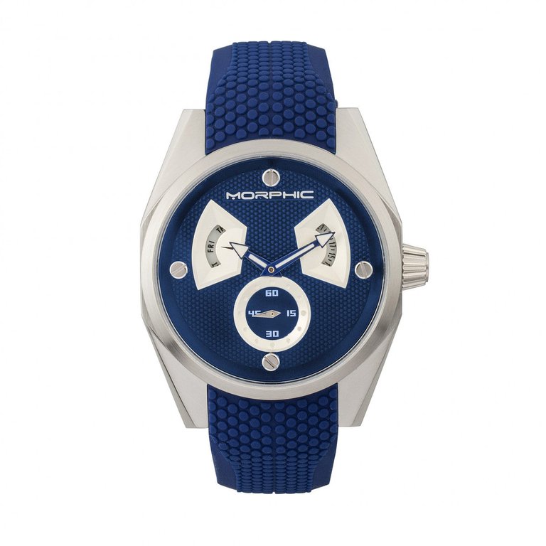 Morphic M34 Series Men's Watch w/ Day/Date - Silver/Blue