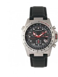 Morphic M36 Series Leather-Band Chronograph Watch - Silver/Black
