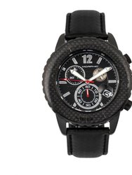 Morphic M51 Series Chronograph Leather-Band Watch w/Date - Black