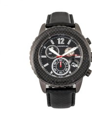 Morphic M51 Series Chronograph Leather-Band Watch w/Date - Gunmetal/Grey