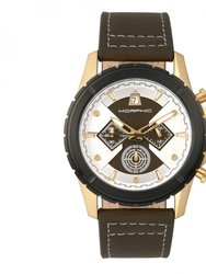 Morphic M57 Series Chronograph Leather-Band Watch - Gold/Olive