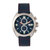 Morphic M64 Series Chronograph Leather-Band Watch w/ Date - Silver/Blue
