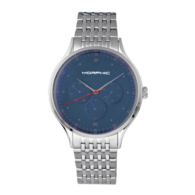 Morphic M65 Series Men's Watch With Day/Date - Silver/Blue