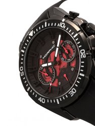 Morphic M66 Series Skeleton Dial Leather-Band Watch w/ Day/Date