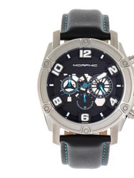 Morphic M73 Series Chronograph Leather-Band Watch - Silver/Black