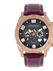 Morphic M73 Series Chronograph Leather-Band Watch - Rose Gold/Charcoal