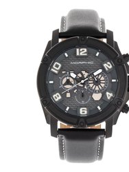 Morphic M73 Series Chronograph Leather-Band Watch - Black