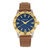 Morphic M85 Series Canvas-Overlaid Leather-Band Watch - Gold/Brown