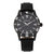 Morphic M85 Series Canvas-Overlaid Leather-Band Watch - Black