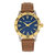 Morphic M85 Series Canvas-Overlaid Leather-Band Watch