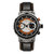 Morphic M91 Series Chronograph Leather-Band Watch w/Date - Silver/Orange