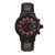 Morphic M91 Series Chronograph Leather-Band Watch w/Date - Black/Red