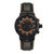 Morphic M91 Series Chronograph Leather-Band Watch w/Date - Black/Orange