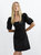 Charlotte Puff Sleeve Mini Dress - Black