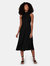 Coralie Satin Midi Dress - Black