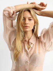 Sadie Organza Button-Up Top