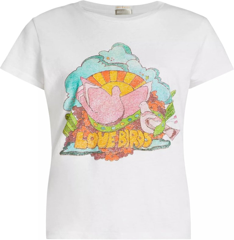 MOTHER Women's The Boxy Goodie Goodie Tee, Love Birds - Love Birds