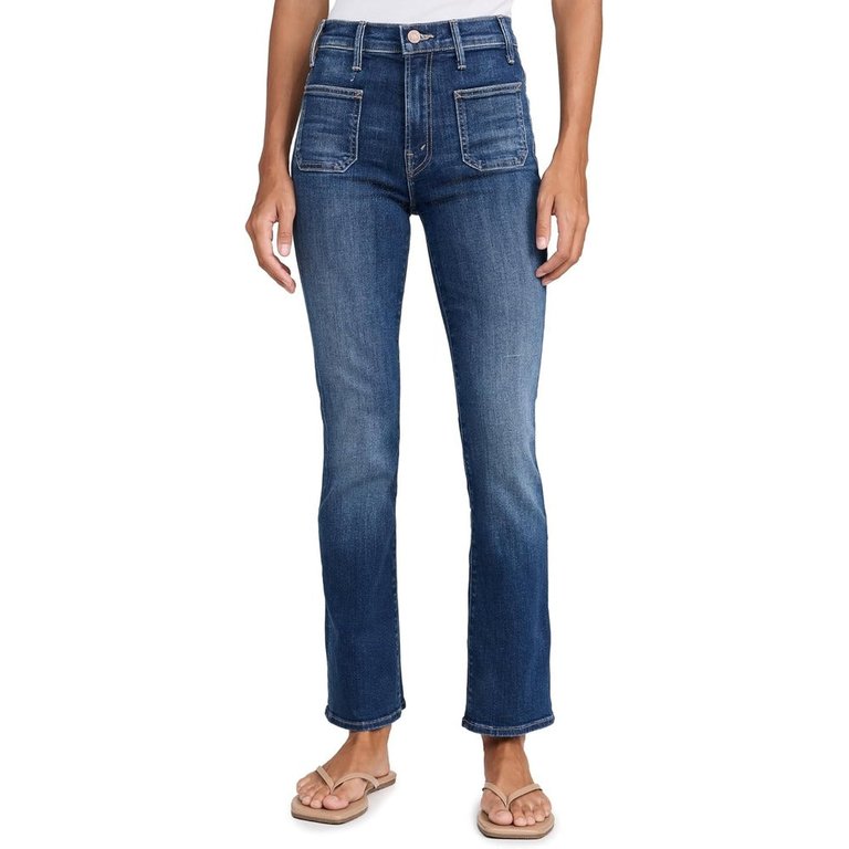 MOTHER Women's The Patch Pocket Insider Flood Jeans, On Your Left - On Your Left