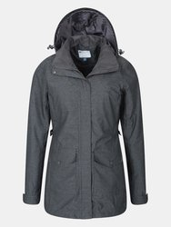 Ladies Shore Textured Waterproof Jacket - Gray
