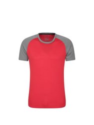 Mens Endurance Breathable T-Shirt - Red/Gray - Red/Gray