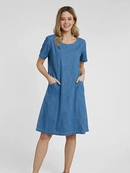 Womens/Ladies Flora Casual Dress - Denim