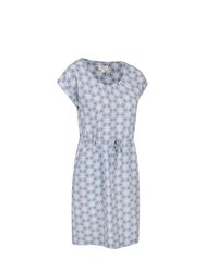 Womens/Ladies Mykonos Flower Casual Dress - Blue