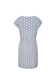 Womens/Ladies Mykonos Flower Casual Dress - Blue