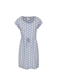 Womens/Ladies Mykonos Flower Casual Dress - Blue