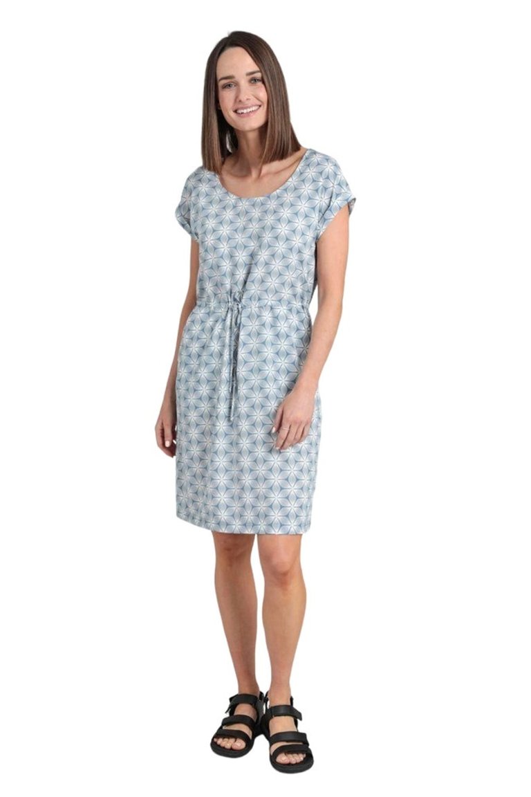 Womens/Ladies Mykonos Flower Casual Dress - Blue - Blue