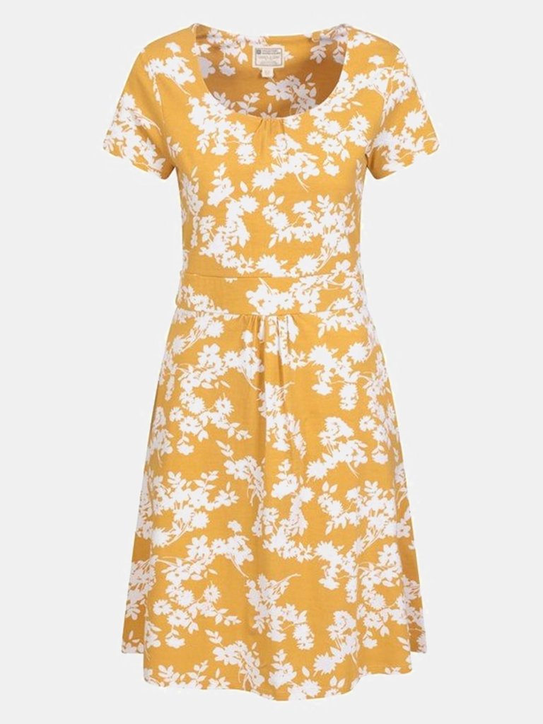 Womens/Ladies Orchid Flower UV Protection Dress - Yellow