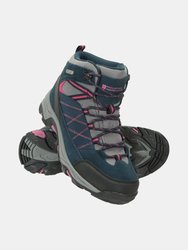 Womens/Ladies Rapid Waterproof Suede Walking Boots - Navy