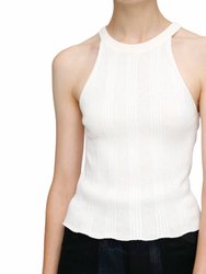 Braid Delta Tank Top In Off White - Off White