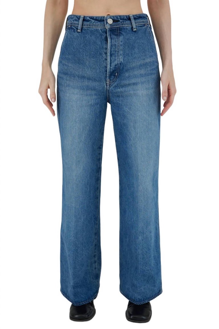 Cambria Centerpress Wide-Cropped Jean In Blue - Blue