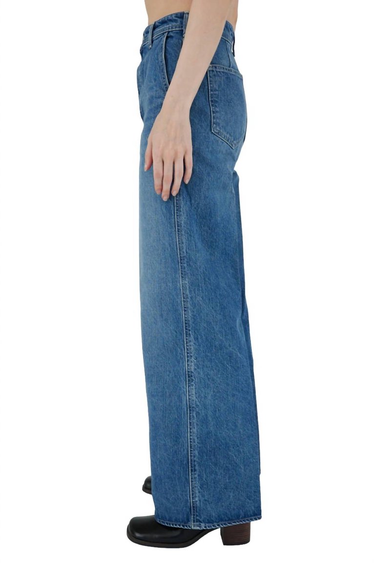 Cambria Centerpress Wide-Cropped Jean In Blue