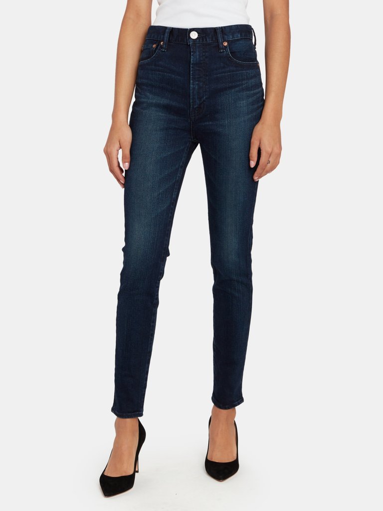 Crawford Rebirth High Rise Ankle Cut Skinny Jeans - Dark Blue