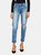 Helendale Mid Rise Deconstructed Skinny Ankle Jeans - Light Blue