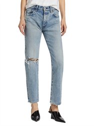 Hesperia Distressed Straight-Leg Jeans In Light Wash - Light Wash