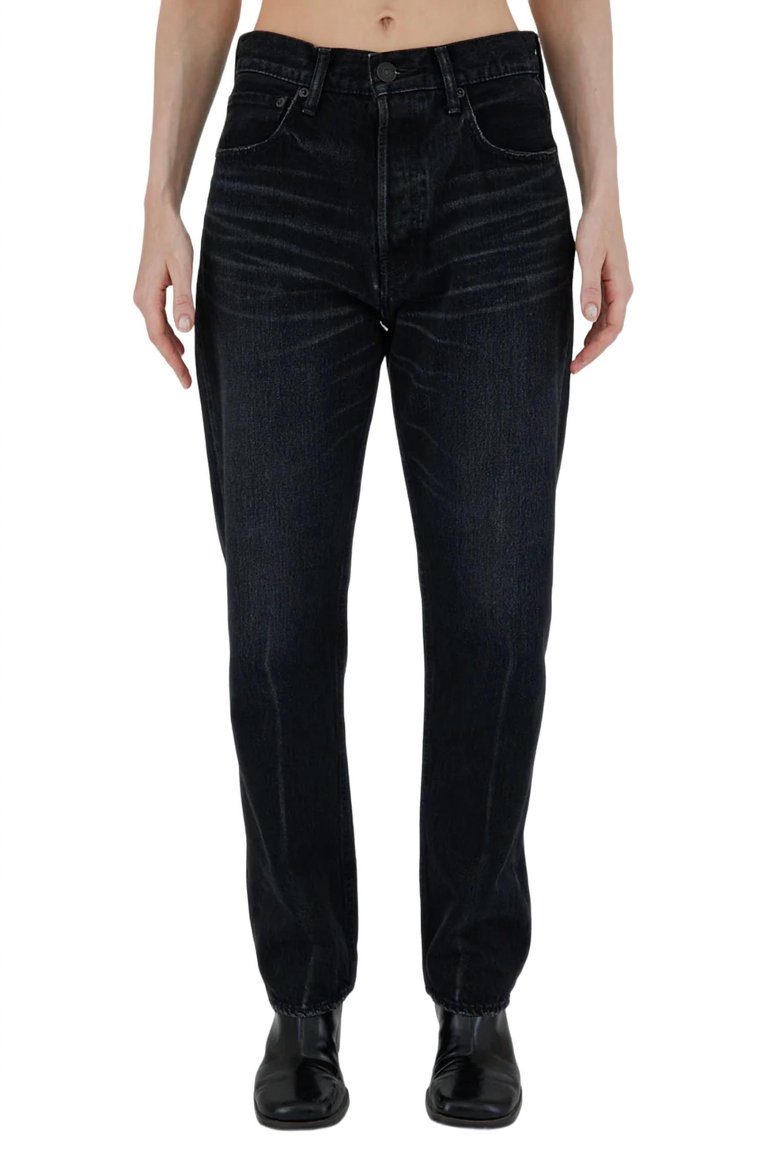 Murrieta Wide Straight Jean In Black - Black