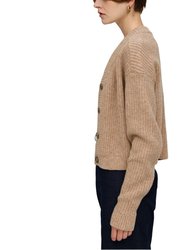 Persuasive V Neck Knit Cardigan - Beige