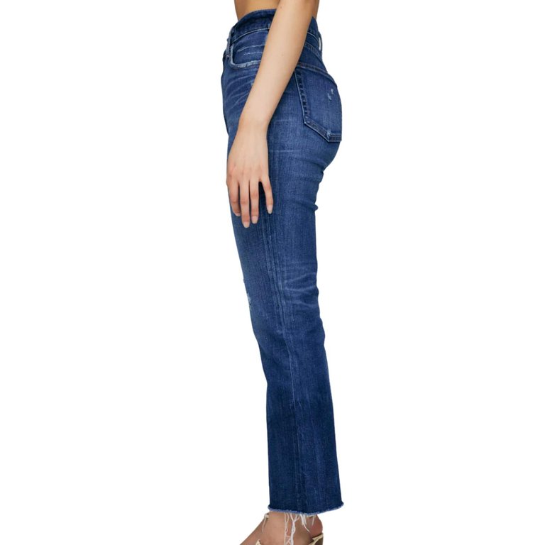 Rhode Cropped Flare Jean In Dark Blue