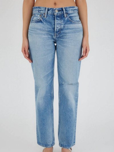 Moussy Vintage Women's Ballard Wide Straight Mid Rise Jeans In Light Blue product